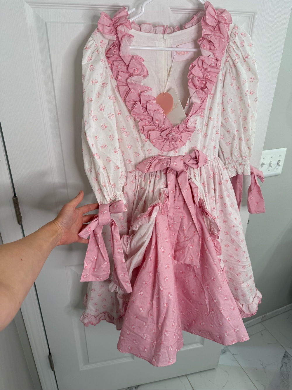 NWT Selkie THE MARIE DRESS SKCP1124P27-PARFAIT POET size small ruffle gown - Picture 9 of 14